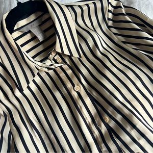 NWOT H&M Satin Striped Button Down Blouse